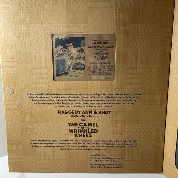 Dakin Raggedy Ann & Andy Storybook Friends Camel Wrinkled Knees Doll 1116/2500 - Picture 3 of 12